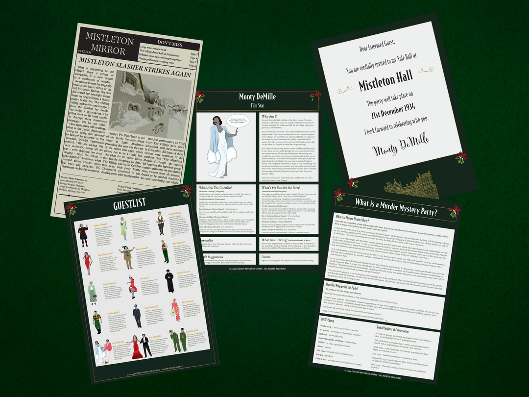 Christmas Murder Mystery Kit | Murder in Little Mistleton | 5-15 Players