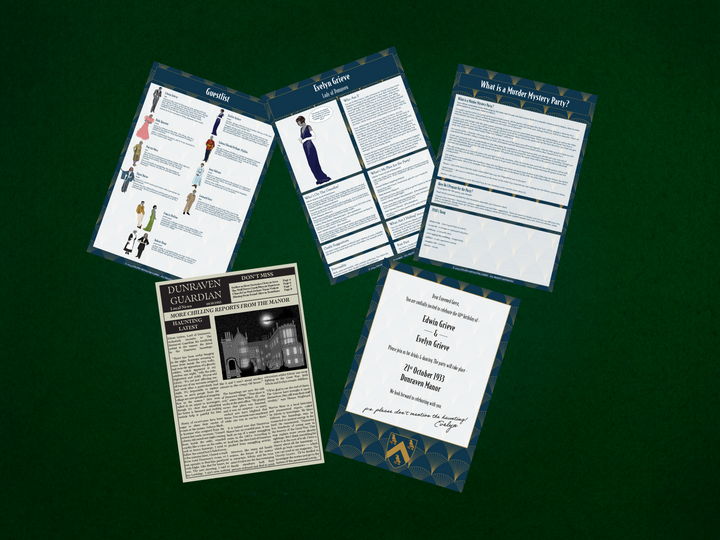 Murder Mystery Kit | Death at Dunraven Manor | 5-10 Players