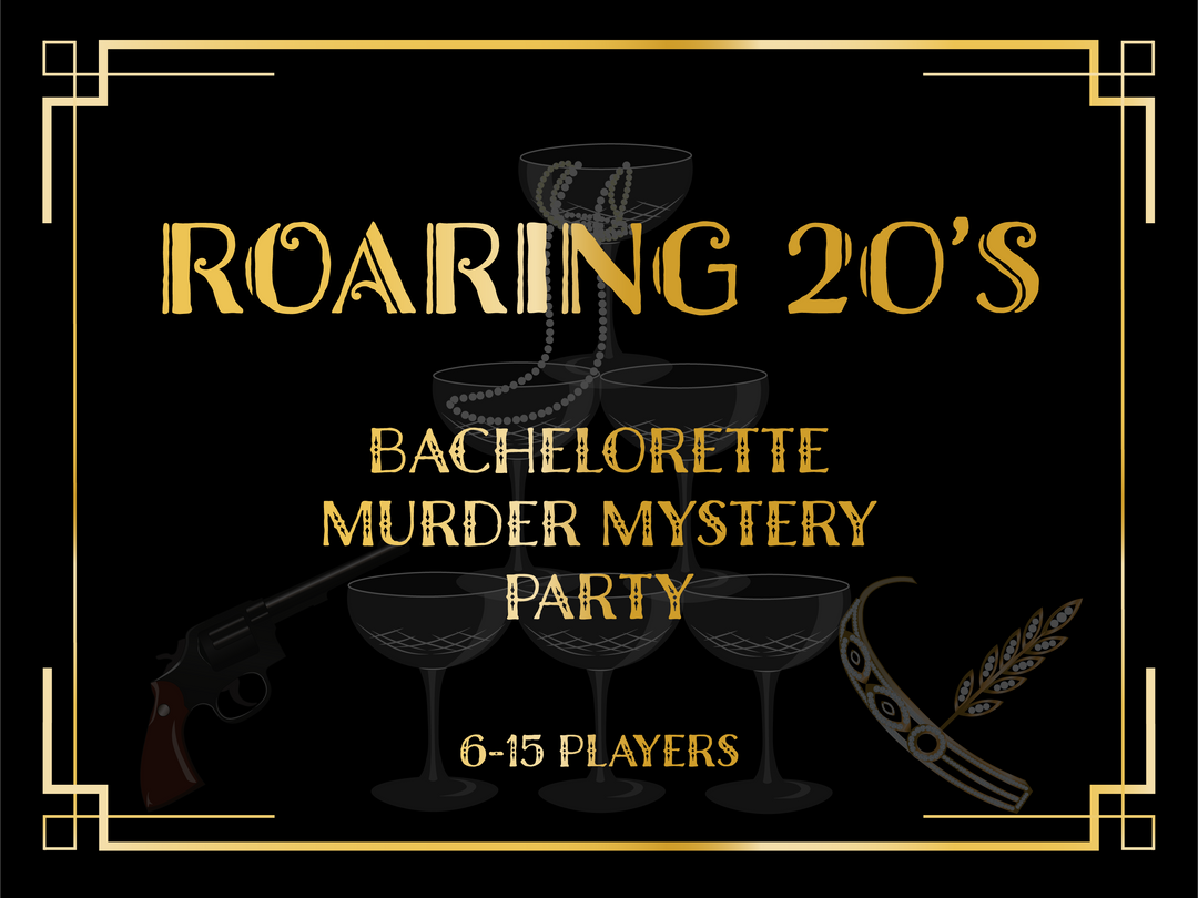 1920's Murder Mystery Kit | Slaughter at the Speakeasy | 6-15 Players | Bachelorette Edition