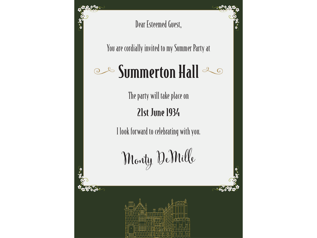 Agatha Christie Inspired Murder Mystery Kit | Murder in Little Summerton  | 5-15 Players