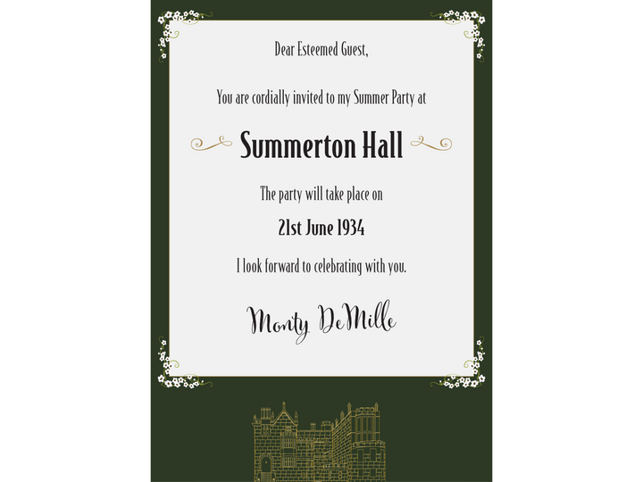 Agatha Christie Inspired Murder Mystery Kit | Murder in Little Summerton  | 5-15 Players