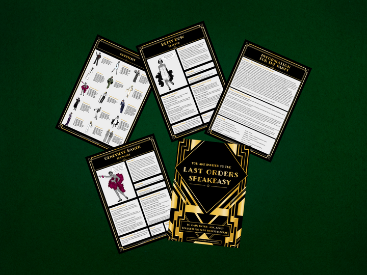 1920's Murder Mystery Kit | Slaughter at the Speakeasy | 6-15 Players | Bachelorette Edition