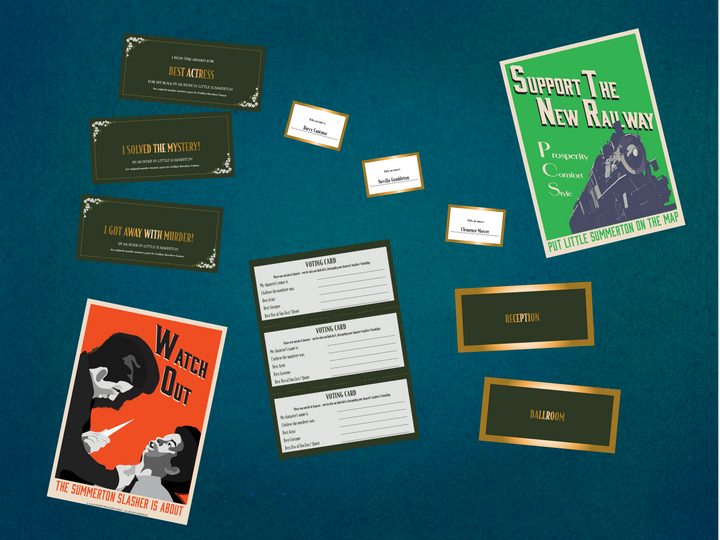 Agatha Christie Inspired Murder Mystery Kit | Murder in Little Summerton  | 5-15 Players