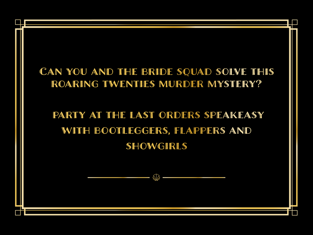 1920's Murder Mystery Kit | Slaughter at the Speakeasy | 6-15 Players | Bachelorette Edition