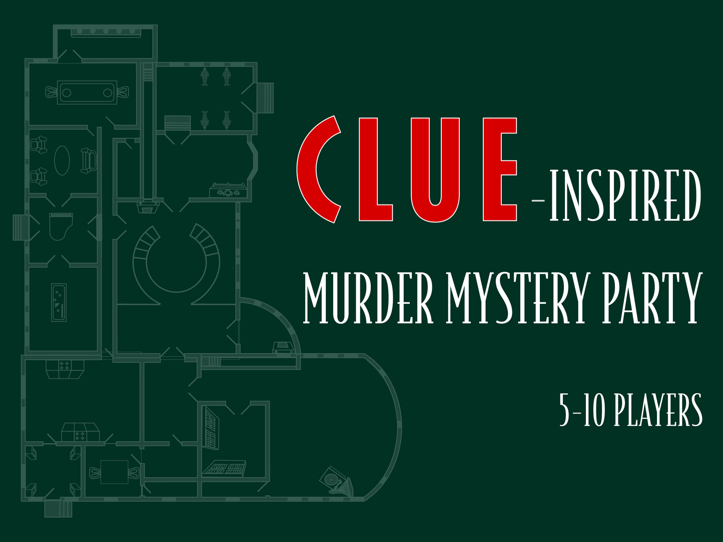 Clue-Inspired Murder Mystery Kit | 5-10 Players
