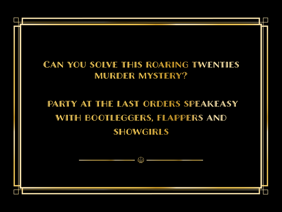 1920's Murder Mystery Kit | Slaughter at the Speakeasy | 6-15 Players | All Female