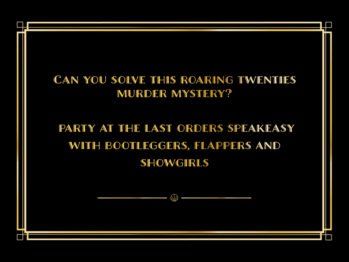 1920's Murder Mystery Kit | Slaughter at the Speakeasy | 6-15 Players | All Female