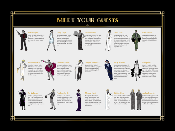 1920's Murder Mystery Kit | Slaughter at the Speakeasy | 6-15 Players | All Female
