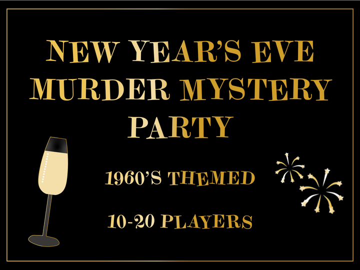 New Year's Eve Murder Mystery Kit | 1960's Casino Theme | 10-20 Players